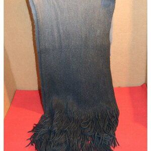 Super Soft Gray Fading to Black Scarf Wrap Classic No Tags No ID ~66" x 9-1/2"